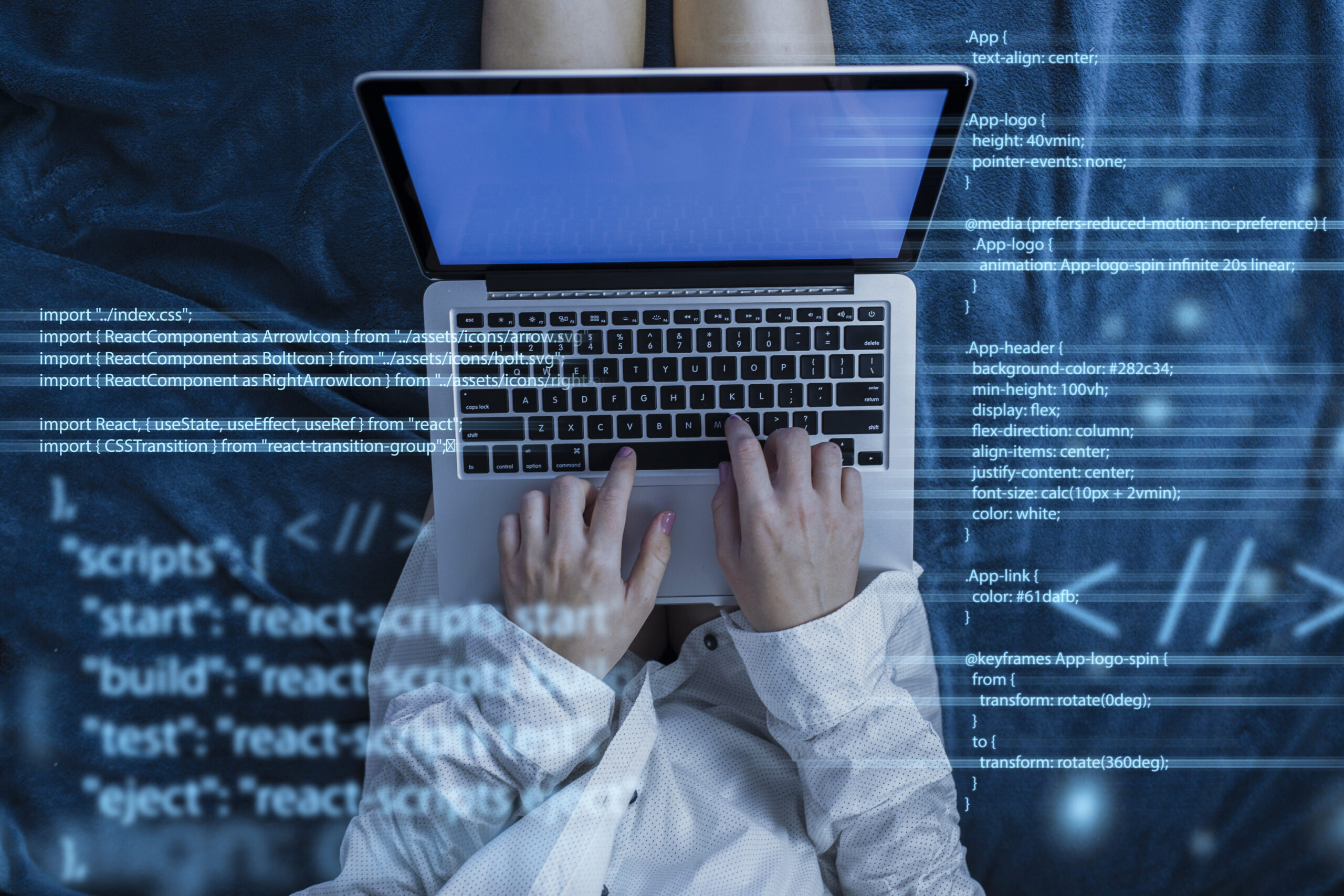 Home Programming Background With Person Working With Codes Computer Scaled